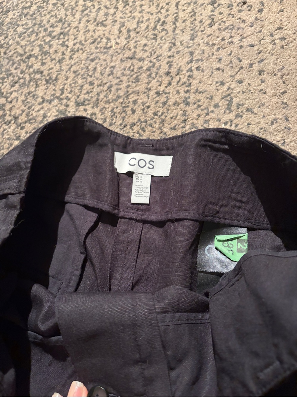 Cos black linen blend balloon trousers